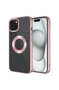 Apple iPhone 15 Plus Uyumlu Kılıf Tek Kamera Çerçeveli Logo Gösteren Zore Omega Kapak