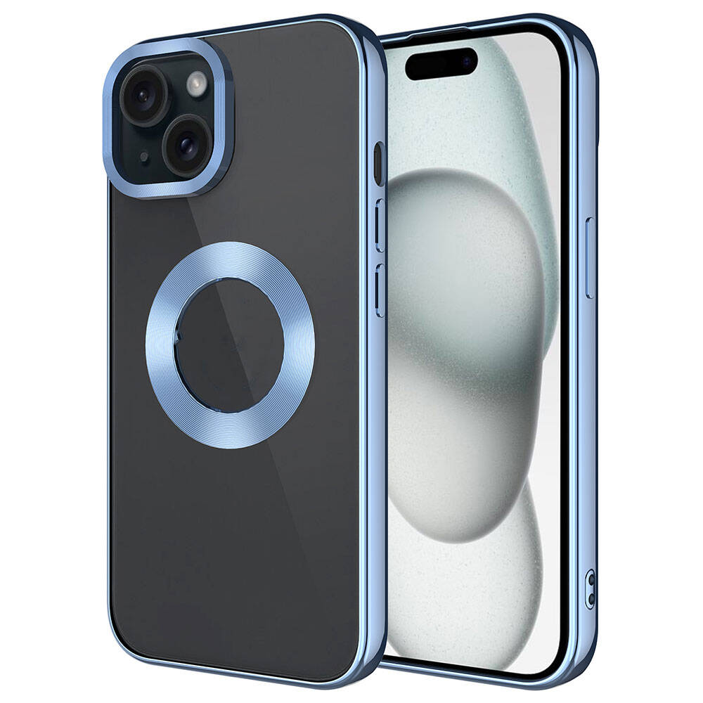 Apple iPhone 15 Plus Uyumlu Kılıf Tek Kamera Çerçeveli Logo Gösteren Zore Omega Kapak