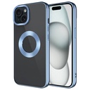 Apple iPhone 15 Plus Uyumlu Kılıf Tek Kamera Çerçeveli Logo Gösteren Zore Omega Kapak