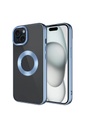 Apple iPhone 15 Plus Uyumlu Kılıf Tek Kamera Çerçeveli Logo Gösteren Zore Omega Kapak