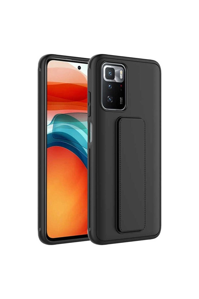 [RNZ-TA72678] Xiaomi Redmi 10 Uyumlu Kılıf Zore Qstand Kapak (Siyah)