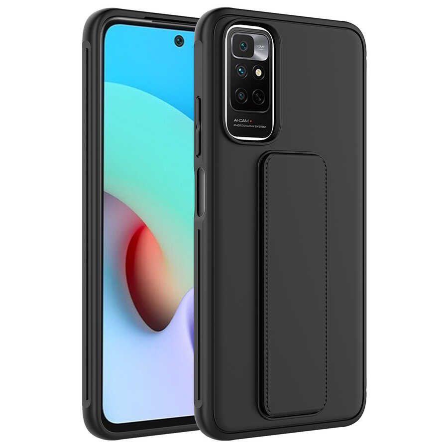 [RNZ-TA72750] Xiaomi Redmi Note 11 Pro 5G Uyumlu Kılıf Zore Qstand Kapak (Siyah)