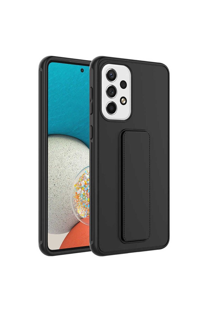 [RNZ-TA72782] Samsung Galaxy A23 Uyumlu Kılıf Zore Qstand Kapak (Siyah)