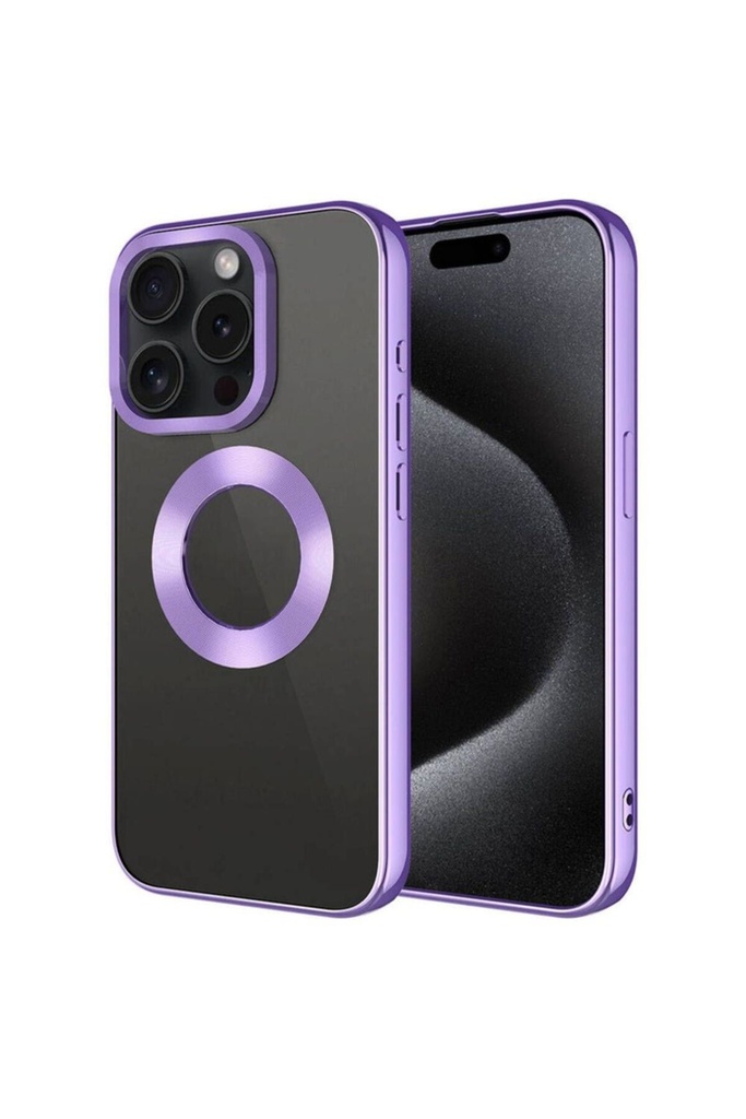 Apple iPhone 15 Pro Uyumlu Kılıf Tek Kamera Çerçeveli Logo Gösteren Zore Omega Kapak