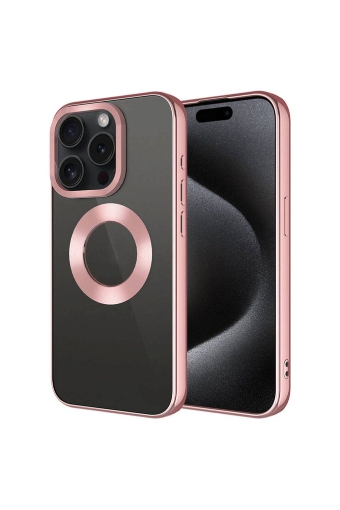Apple iPhone 15 Pro Uyumlu Kılıf Tek Kamera Çerçeveli Logo Gösteren Zore Omega Kapak