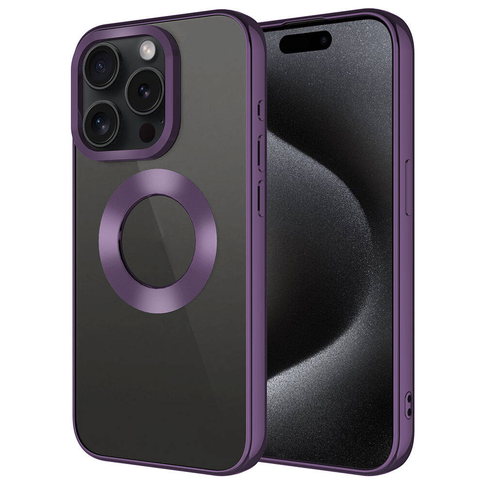 Apple iPhone 15 Pro Max Uyumlu Kılıf Tek Kamera Çerçeveli Logo Gösteren Zore Omega Kapak