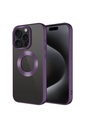 Apple iPhone 15 Pro Max Uyumlu Kılıf Tek Kamera Çerçeveli Logo Gösteren Zore Omega Kapak