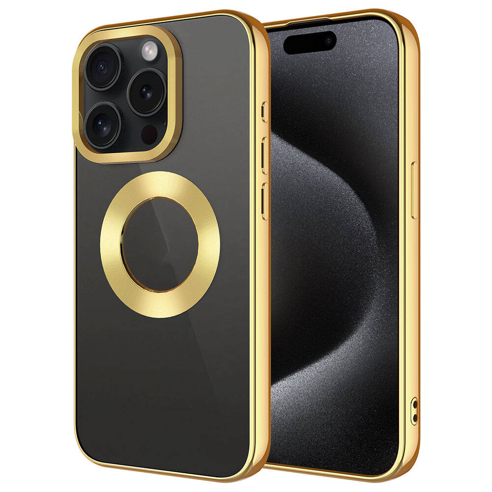 Apple iPhone 15 Pro Max Uyumlu Kılıf Tek Kamera Çerçeveli Logo Gösteren Zore Omega Kapak