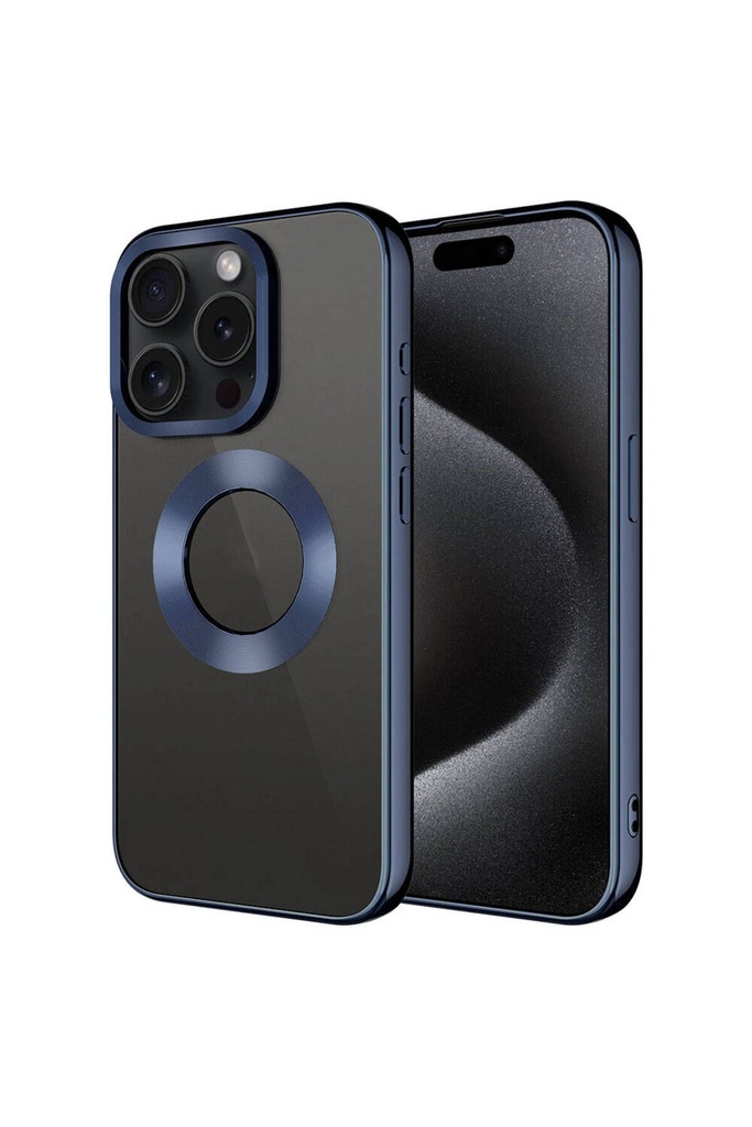 Apple iPhone 15 Pro Max Uyumlu Kılıf Tek Kamera Çerçeveli Logo Gösteren Zore Omega Kapak