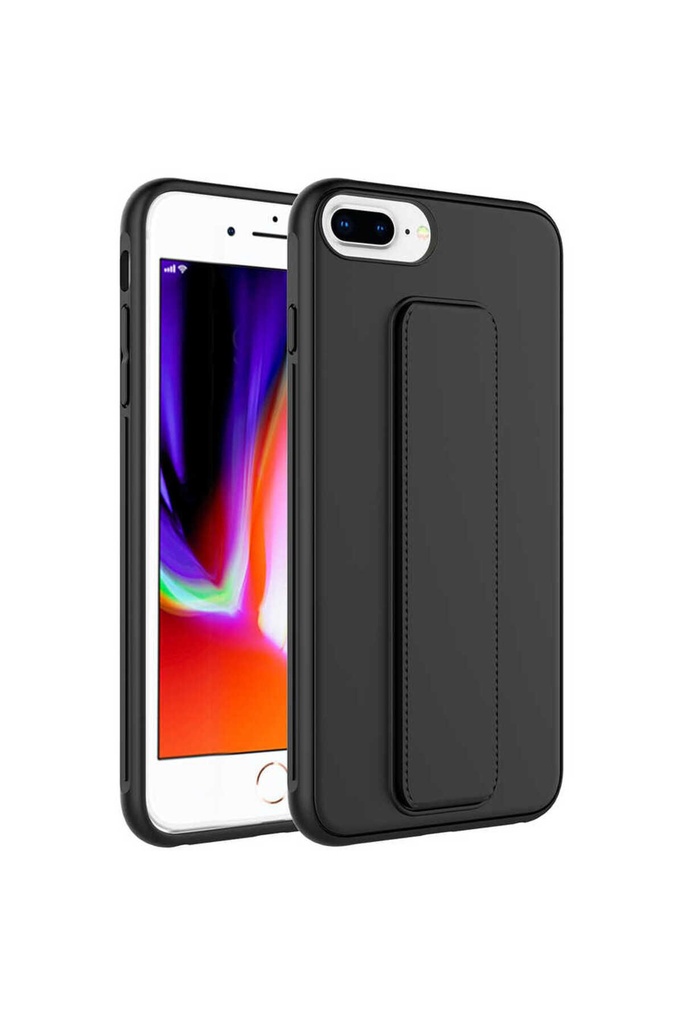 [RNZ-TA72958] Apple iPhone 7 Plus Uyumlu Kılıf Zore Qstand Kapak (Siyah)