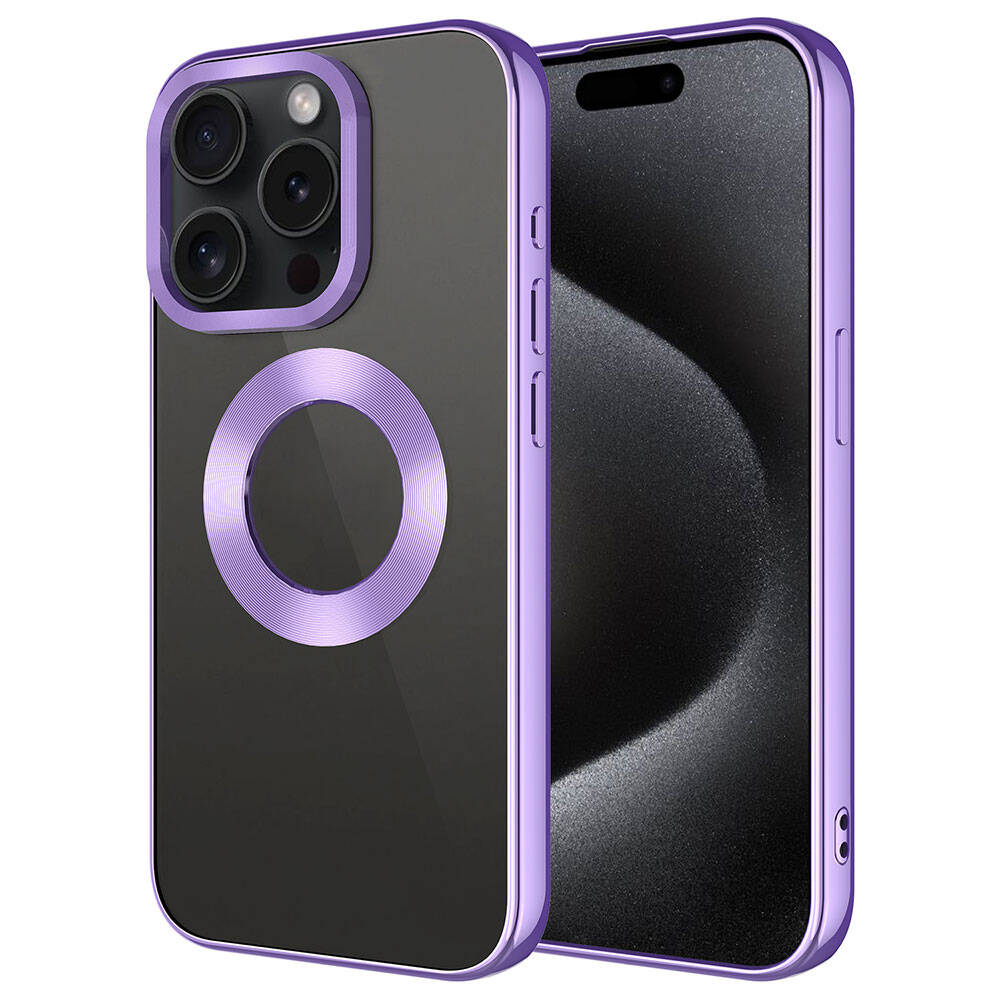 Apple iPhone 15 Pro Max Uyumlu Kılıf Tek Kamera Çerçeveli Logo Gösteren Zore Omega Kapak