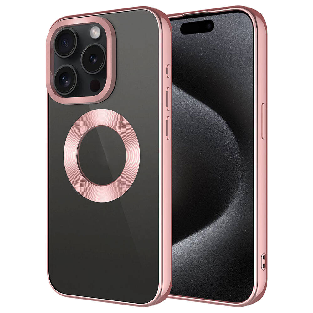 Apple iPhone 15 Pro Max Uyumlu Kılıf Tek Kamera Çerçeveli Logo Gösteren Zore Omega Kapak