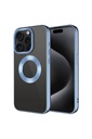 Apple iPhone 15 Pro Max Uyumlu Kılıf Tek Kamera Çerçeveli Logo Gösteren Zore Omega Kapak