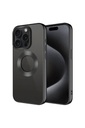 Apple iPhone 15 Pro Max Uyumlu Kılıf Tek Kamera Çerçeveli Logo Gösteren Zore Omega Kapak