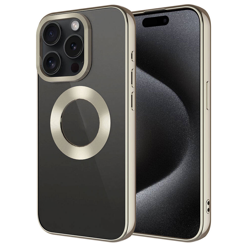 Apple iPhone 15 Pro Max Uyumlu Kılıf Tek Kamera Çerçeveli Logo Gösteren Zore Omega Kapak
