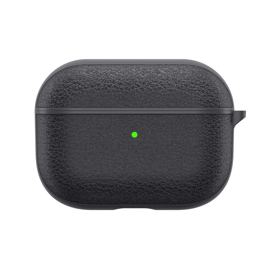 [RNZ-TA73214] Apple Airpods 3. Nesil Uyumlu Kılıf Wiwu Calfskin Kılıf (Siyah)