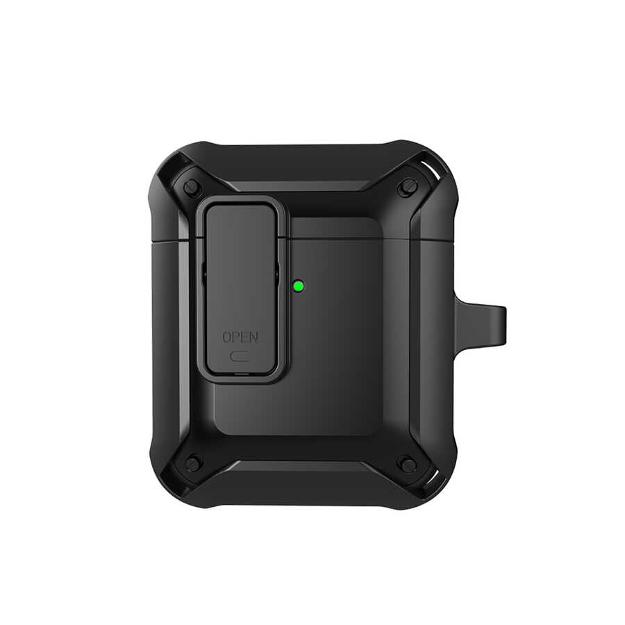 [RNZ-TA73229] Apple Airpods Uyumlu Kılıf Wiwu Mecha Kılıf (Siyah)