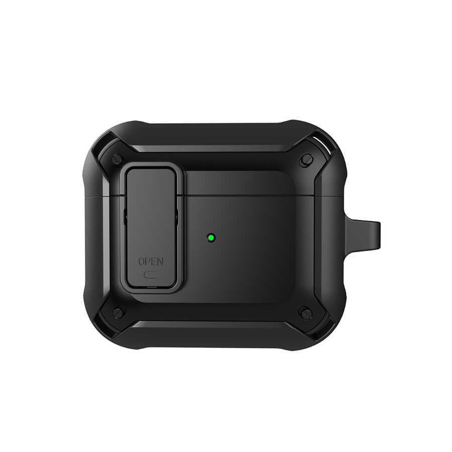 [RNZ-TA73235] Apple Airpods 3. Nesil Uyumlu Kılıf Wiwu Mecha Kılıf (Siyah)