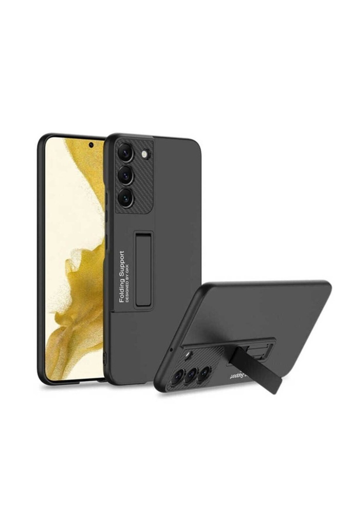 [RNZ-TA73472] Samsung Galaxy S22 Uyumlu Kılıf Zore Standlı Ays Kapak (Siyah)