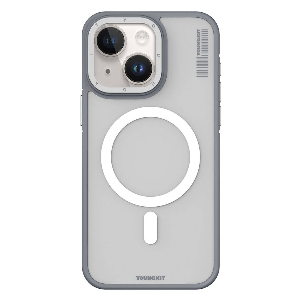 Apple iPhone 15 Plus Uyumlu Kılıf M-safe Şarj Özellikli Youngkit Rock Sand Serisi Kapak