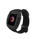 ​​​Apple Watch 7 45mm Uyumlu Kordon Metal Kasa Korumalı Silikon Luxury KRD-65 Kayış
