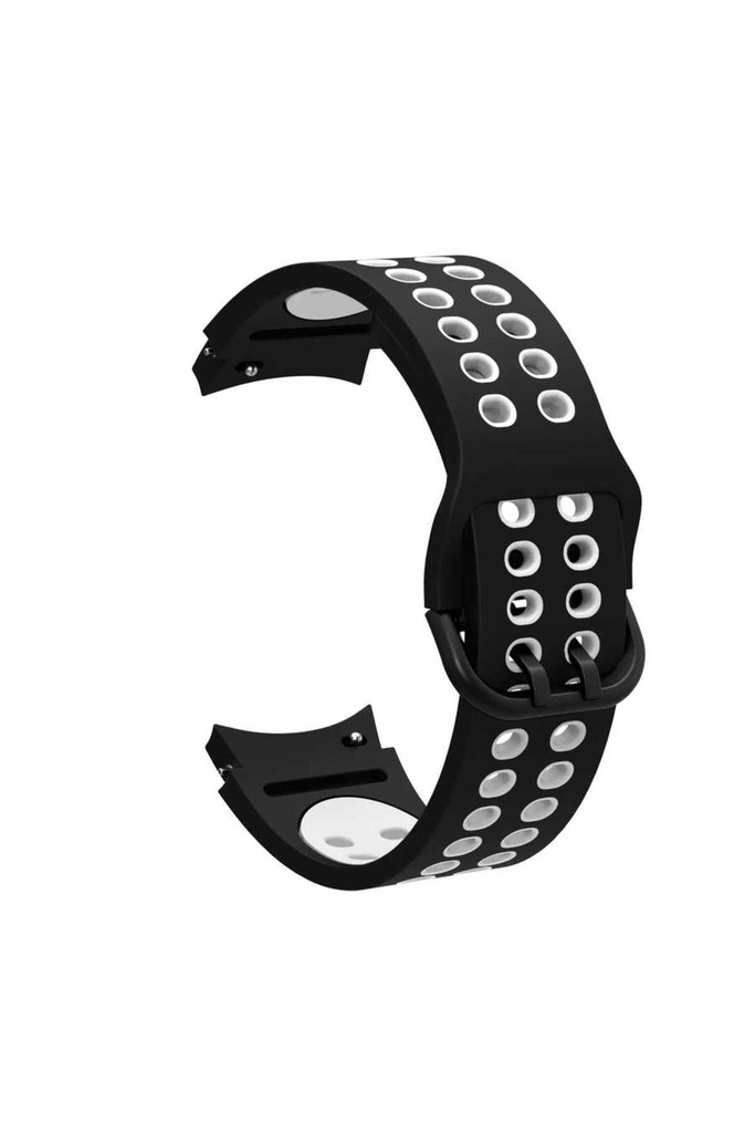 Samsung Galaxy Watch 4 44mm Uyumlu Kordon Silikon Esnek Yumuşak Delikli Spor KRD-02 Kayış