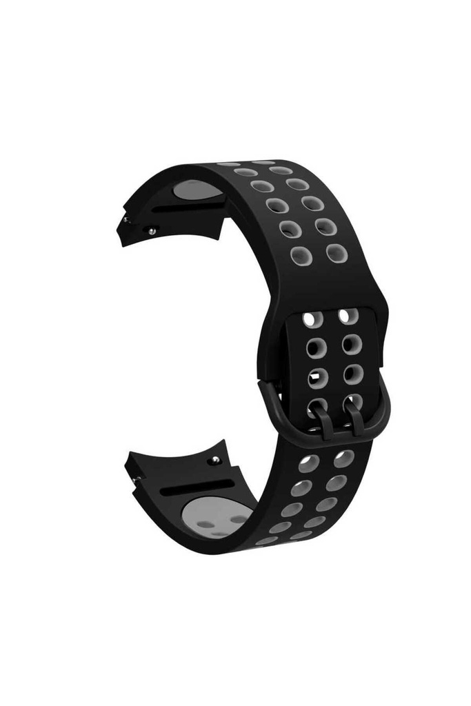 Samsung Galaxy Watch 4 44mm Uyumlu Kordon Silikon Esnek Yumuşak Delikli Spor KRD-02 Kayış