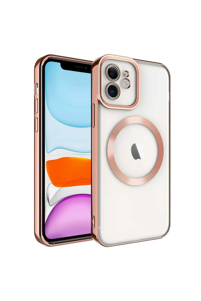 Apple iPhone 11 Uyumlu Kılıf M-safe Wireless Şarj Özellikli Zore Setro Silikon