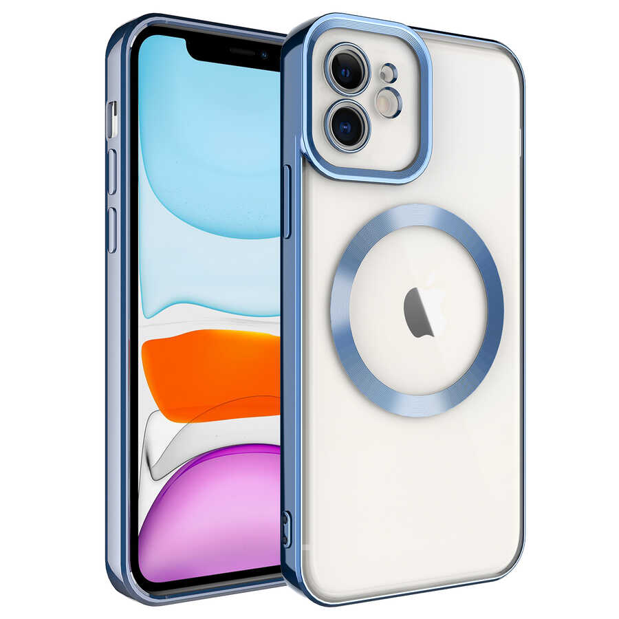 Apple iPhone 11 Uyumlu Kılıf M-safe Wireless Şarj Özellikli Zore Setro Silikon