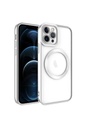 Apple iPhone 11 Pro Max Uyumlu Kılıf M-safe Wireless Şarj Özellikli Zore Setro Silikon