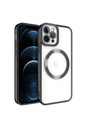 Apple iPhone 11 Pro Max Uyumlu Kılıf M-safe Wireless Şarj Özellikli Zore Setro Silikon