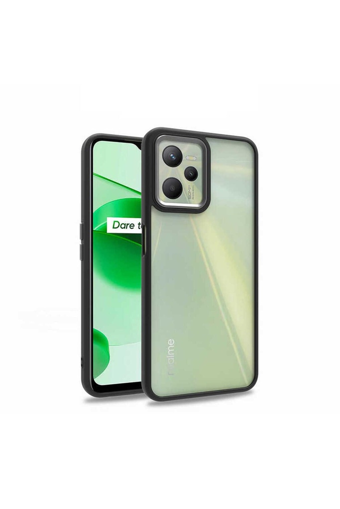 [RNZ-TA74479] Realme C35 Uyumlu Kılıf Zore Flora Kapak (Siyah)