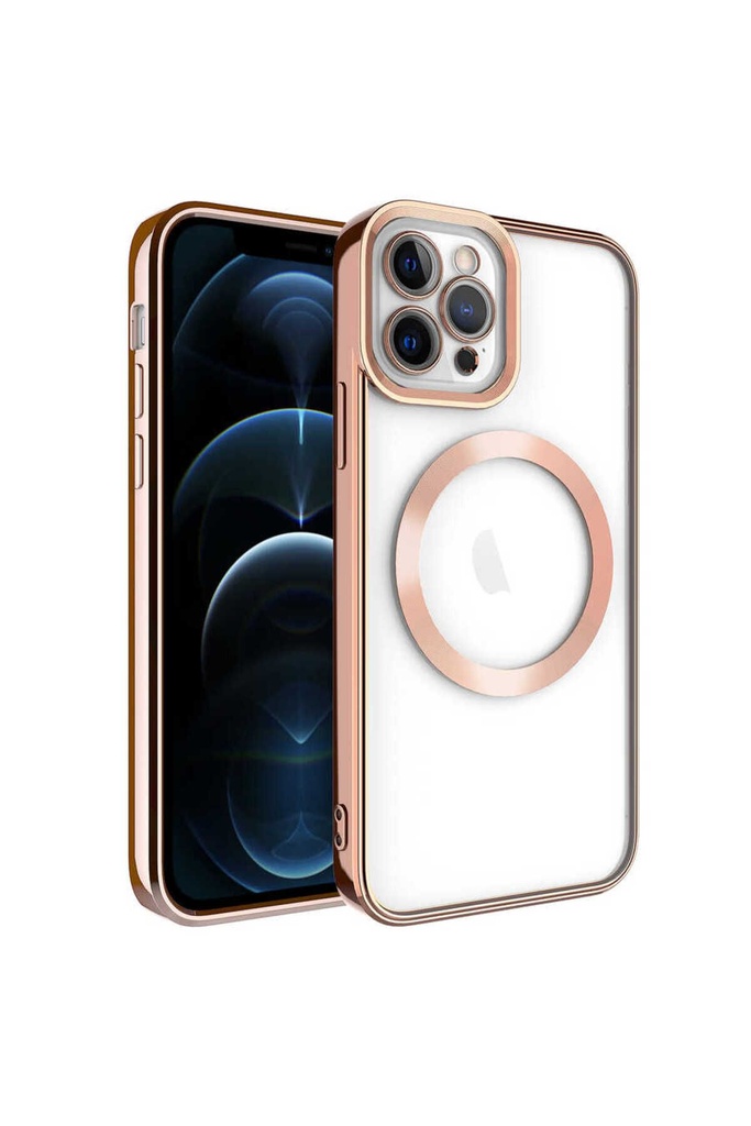 Apple iPhone 12 Pro Max Uyumlu Kılıf M-safe Wireless Şarj Özellikli Zore Setro Silikon