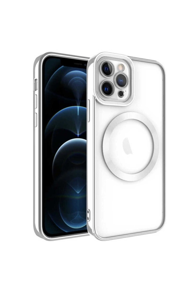 Apple iPhone 12 Pro Max Uyumlu Kılıf M-safe Wireless Şarj Özellikli Zore Setro Silikon