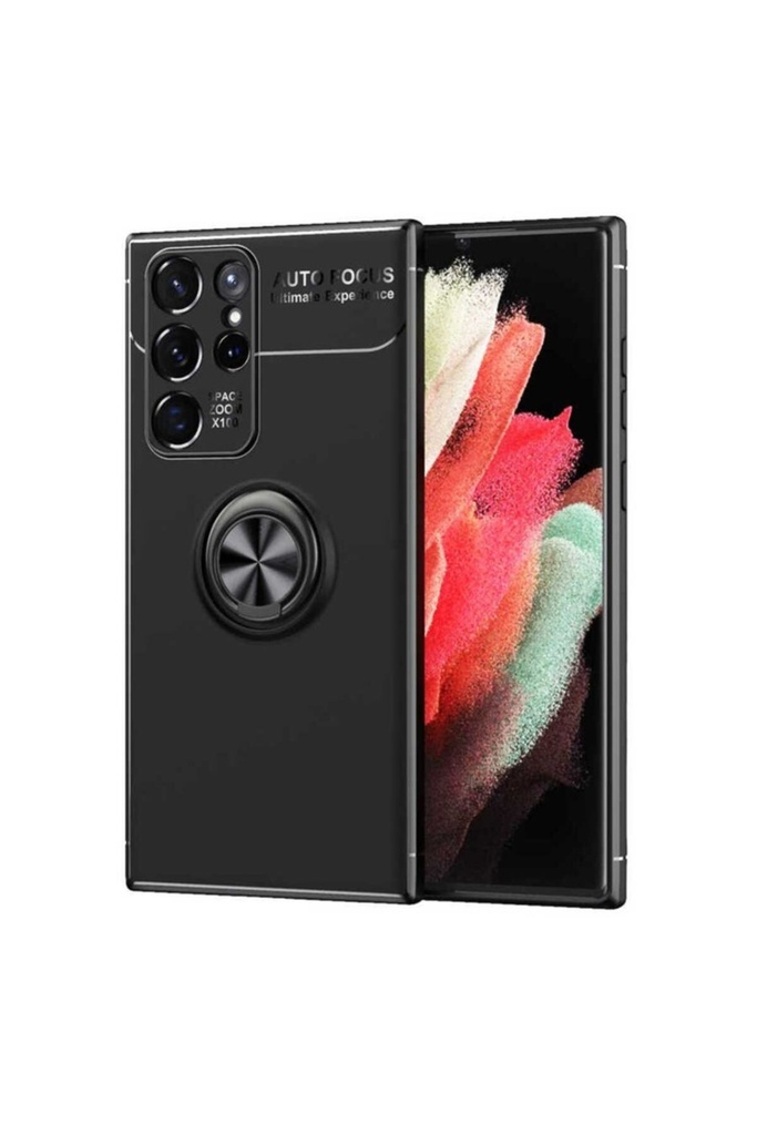 [RNZ-TA74398] Samsung Galaxy S22 Ultra Uyumlu Kılıf Zore Ravel Silikon Kapak (Siyah)