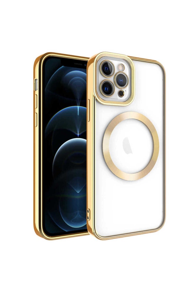 Apple iPhone 12 Pro Uyumlu Kılıf M-safe Wireless Şarj Özellikli Zore Setro Silikon
