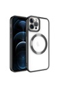 Apple iPhone 12 Pro Uyumlu Kılıf M-safe Wireless Şarj Özellikli Zore Setro Silikon