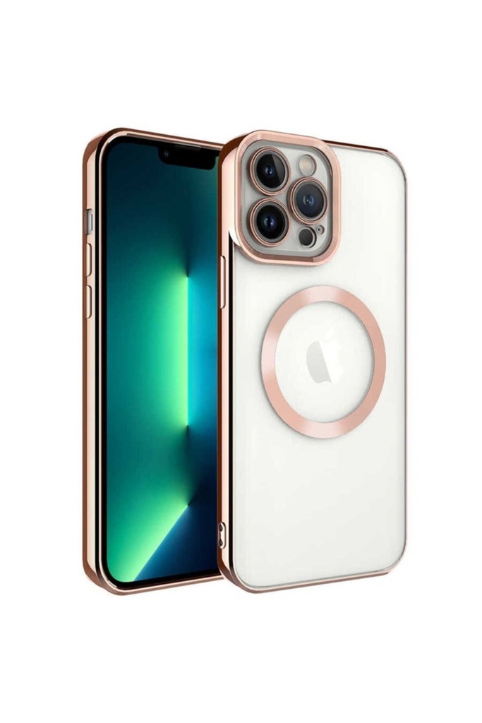 Apple iPhone 13 Pro Uyumlu Kılıf M-safe Wireless Şarj Özellikli Zore Setro Silikon