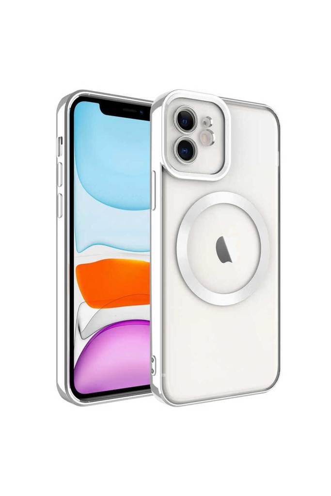 Apple iPhone 12 Uyumlu Kılıf M-safe Wireless Şarj Özellikli Zore Setro Silikon