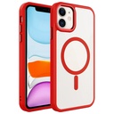 Apple iPhone 12 Uyumlu Kılıf Wireless Şarj Özellikli Zore Krom M-safe Silikon Kapak