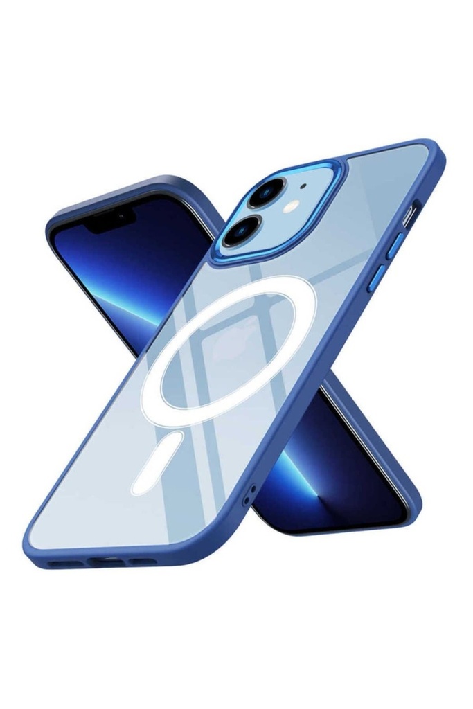 Apple iPhone 12 Uyumlu Kılıf Wireless Şarj Özellikli Zore Krom M-safe Silikon Kapak
