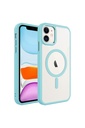 Apple iPhone 12 Uyumlu Kılıf Wireless Şarj Özellikli Zore Krom M-safe Silikon Kapak