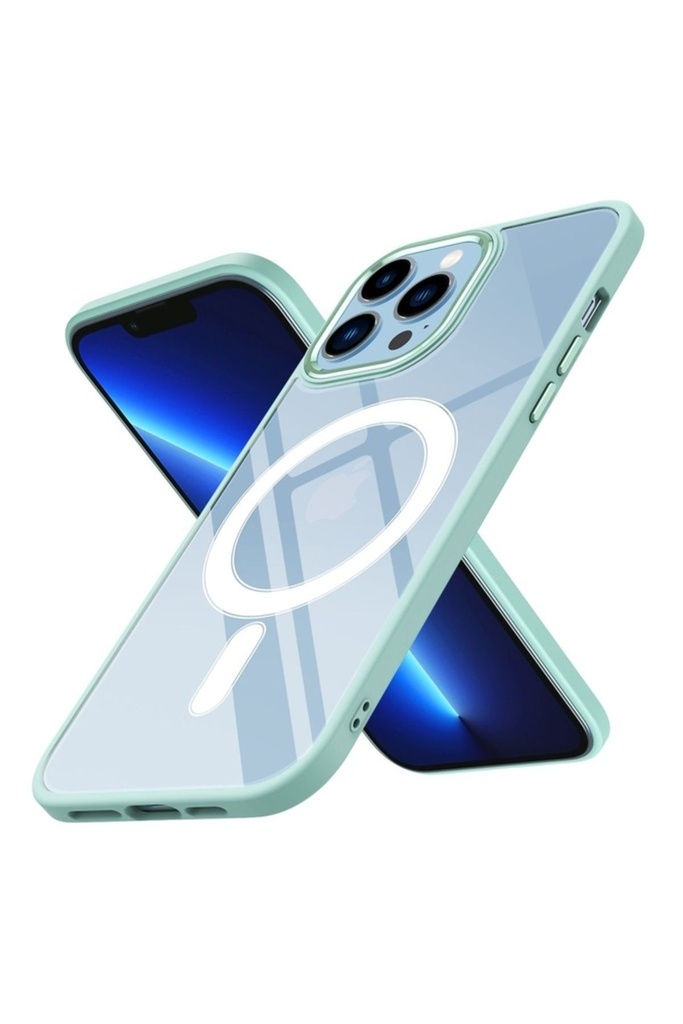 Apple iPhone 12 Pro Uyumlu Kılıf Wireless Şarj Özellikli Zore Krom M-safe Silikon Kapak
