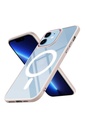 Apple iPhone 12 Pro Max Uyumlu Kılıf Wireless Şarj Özellikli Zore Krom M-safe Silikon Kapak