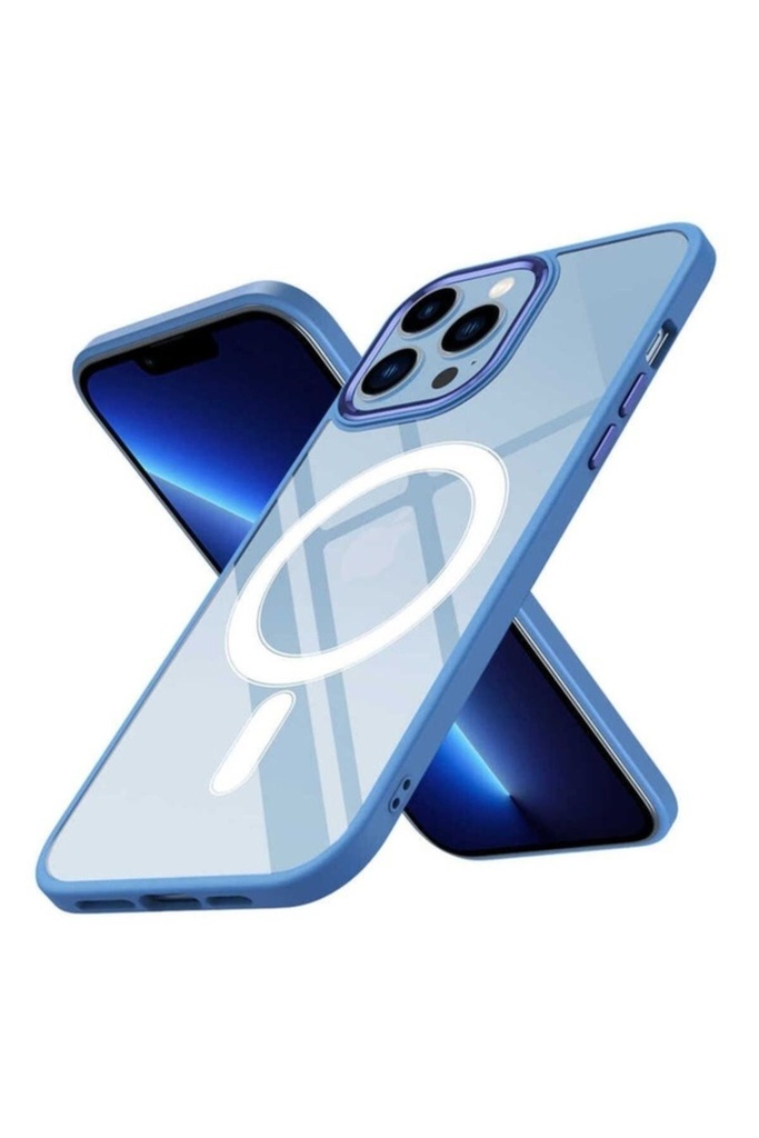 Apple iPhone 12 Pro Max Uyumlu Kılıf Wireless Şarj Özellikli Zore Krom M-safe Silikon Kapak