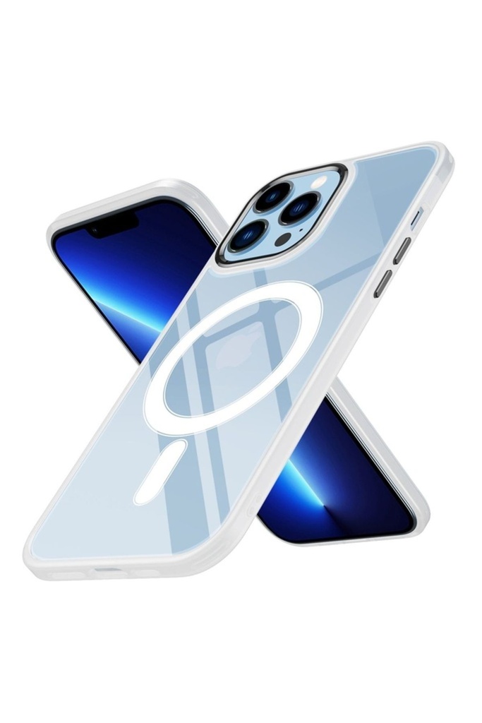 Apple iPhone 12 Pro Max Uyumlu Kılıf Wireless Şarj Özellikli Zore Krom M-safe Silikon Kapak