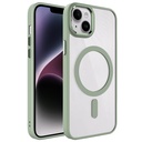Apple iPhone 13 Uyumlu Kılıf Wireless Şarj Özellikli Zore Krom M-safe Silikon Kapak