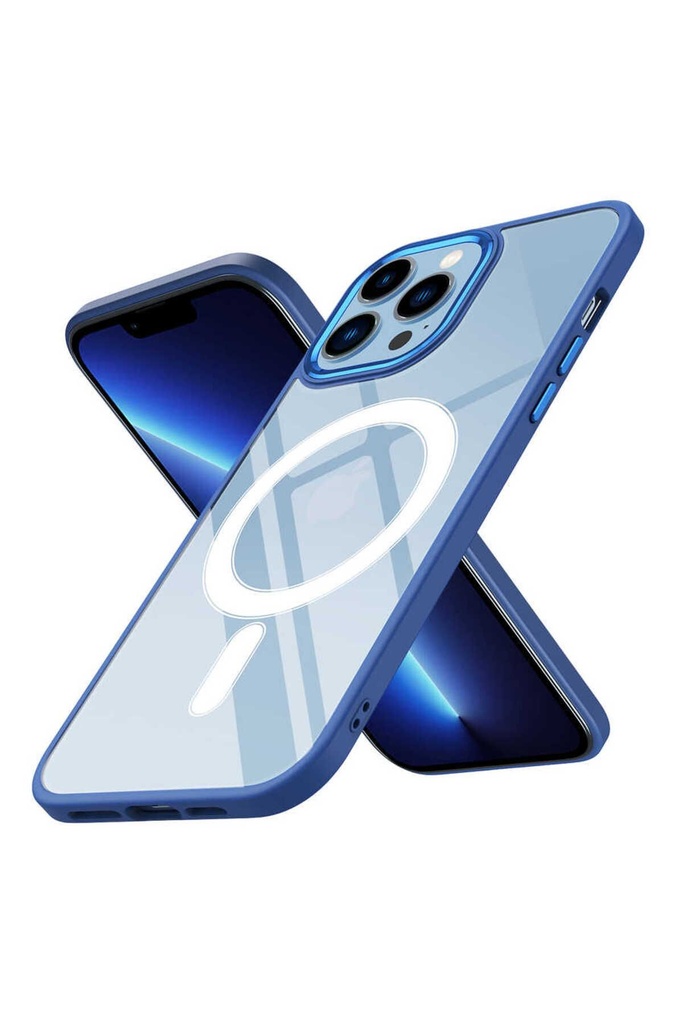 Apple iPhone 13 Pro Uyumlu Kılıf Wireless Şarj Özellikli Zore Krom M-safe Silikon Kapak