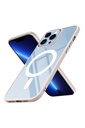 Apple iPhone 13 Pro Max Uyumlu Kılıf Wireless Şarj Özellikli Zore Krom M-safe Silikon Kapak