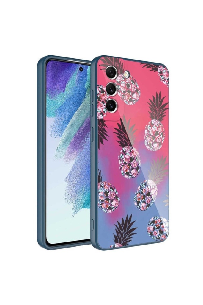 Samsung Galaxy S21 FE Uyumlu Kılıf Kamera Korumalı Desenli Sert Silikon Zore Epoksi Kapak
